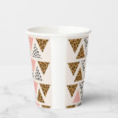 Chic Leopard & Pink Triangle Pattern Papieren Bekers (Links)