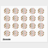Chic Leopard & Pink Triangle Pattern Ronde Sticker (Vel)