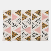 Chic Leopard & Pink Triangle Pattern Theedoek (Horizontaal)