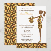 Chic Leopard Print Baby shower Uitnodiging (Voorkant / Achterkant)
