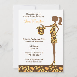 Chic Leopard Print Baby shower Uitnodiging