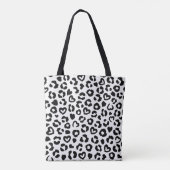 Chic Leopard Print Canvas tas – Zwart-wit Dier (Achterkant)