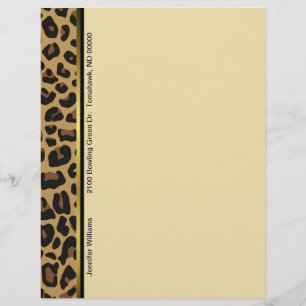 Chic Leopard Print Custom Letterhead Stationery