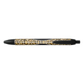 Chic Leopard Print Faux Diamond Monogram Zwarte Inkt Pen (Achterkant)