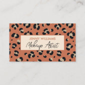 Chic Leopard Print Moderne Make-up Artiest Visitekaartje (Voorkant)