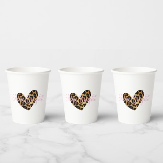 Chic Leopard Print Papieren Bekers