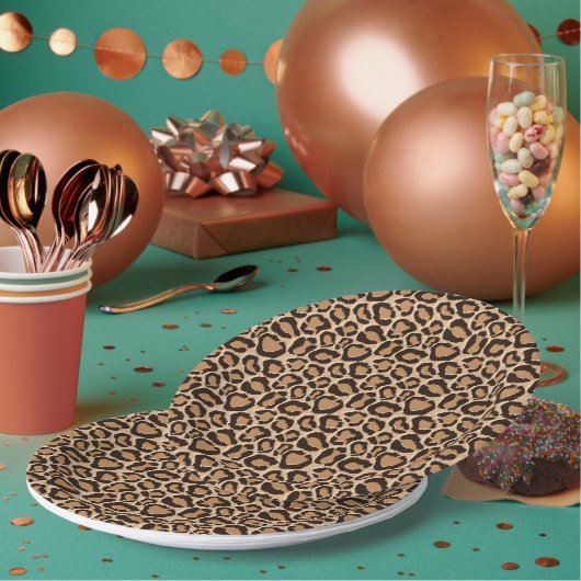 Chic Leopard Print Papieren Bordje (Multi)