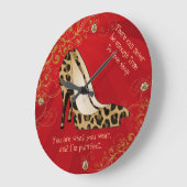Chic Leopard Print Stiletto heelt wandklok (Hoek)