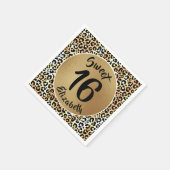 Chic Leopard Print Sweet 16 verjaardag Servet (Hoek)