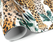 Chic Leopard Print Wrapping Paper – vet en stijlvo Cadeaupapier (Rol Hoek)