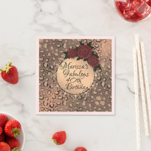 Chic Leopard Roos Fabulous 40th Birthday Servet