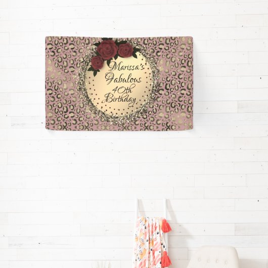 Chic Leopard Roos Fabulous 40th Birthday Spandoek (Insitu)