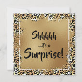 Chic Leopard Surprise 50ste verjaardagsfeestje Kaart (Voorkant)
