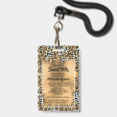 Chic Leopard Sweet 16e verjaardag uitnodigen VIP P Badge (Achterkant met lanyard)