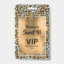 Chic Leopard Sweet 16e verjaardag uitnodigen VIP P