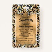 Chic Leopard Sweet 16e verjaardag uitnodigen VIP P Badge (Achterkant)