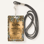 Chic Leopard Sweet 16e verjaardag uitnodigen VIP P Badge (Achterkant met draagriem)