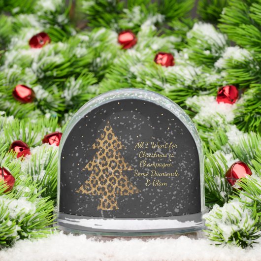 Chic Leopard Tree Sneeuwbol (Kerstmis)