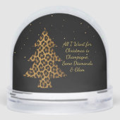 Chic Leopard Tree Sneeuwbol (Achterkant)