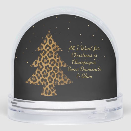  Chic Leopard Tree Sneeuwbol (Achterkant)