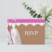 Chic Lesbian Gay Wedding RSVP Twee Brides (Staand voorkant)