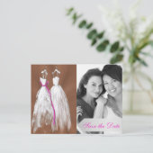 Chic Lesbische Foto Sla de datum Briefkaart (Staand voorkant)