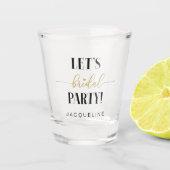 Chic Lets Bridal Party Gold Glitter Script Name  Shot Glas (Voorkant)
