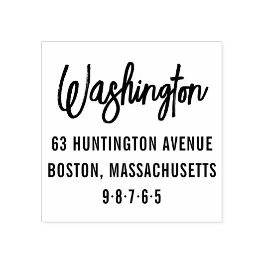 Chic Lettering aangepaste naam en retouradres Rubberstempel (Afrduk)