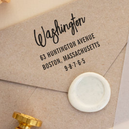 Chic Lettering aangepaste naam en retouradres Rubberstempel