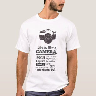 Chic leven is als een camera citaat, Black Grunge T-shirt