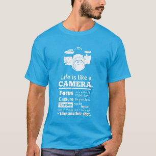 Chic Leven is als een camera citaat, Witte Grunge T-shirt