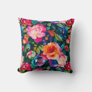 Chic levendig rozen patroon kussen