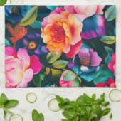 Chic levendig rozen patroon theedoek (Gevouwen)