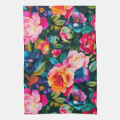 Chic levendig rozen patroon theedoek (Verticaal)