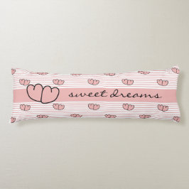 CHIC LICHAAMS PILLOW_"SWEET DREAMS" HEARTS/STRIPES LICHAAMSKUSSEN