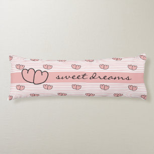 CHIC LICHAAMS PILLOW_"SWEET DREAMS" HEARTS/STRIPES LICHAAMSKUSSEN