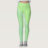 Chic Licht Blauwgroen onder Bord Green Banded Prin Leggings (Voorkant)
