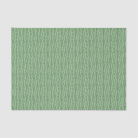 Chic Licht Bos Donker Wijze Groen Gestreept Zigzag Tissuepapier (Voorkant)