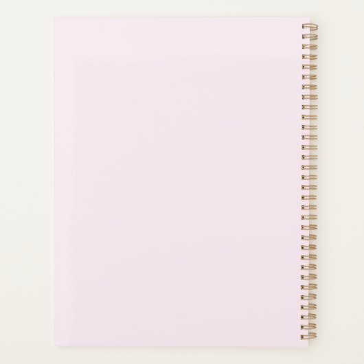 Chic Licht Roze Vrouwelijke Planner (Achterkant)