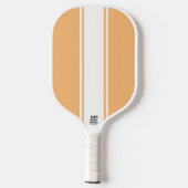Chic Licht Sinaasappel Wit Verticale Racing Stripe Pickleball Paddle (Achterkant)