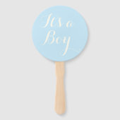 Chic lichtblauw ivoor stripescript Baby shower Handwaaier (Achterkant)