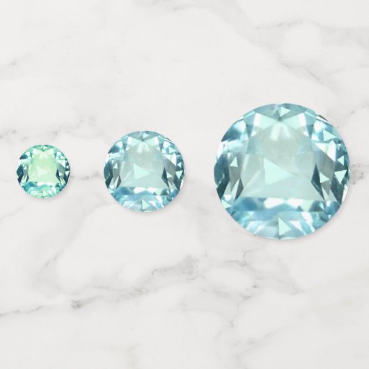 Chic lichtblauwe aquamarijn edelsteen Verjaardag Confetti (Achterkanten)