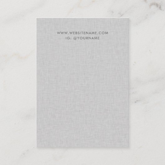 Chic Lichtgrijs Minimalistische Sieraden Oorbel Di Visitekaartje (Achterkant)