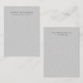 Chic Lichtgrijs Minimalistische Sieraden Oorbel Di Visitekaartje (Voorkant / Achterkant)