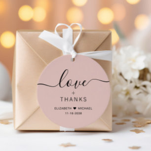 Chic liefde en Bedankt blozen roze bruiloft Bedankjes Labels