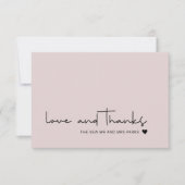 Chic Liefde en Bedankt Casual Script Blush Pink (Voorkant)