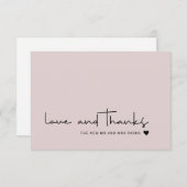 Chic Liefde en Bedankt Casual Script Blush Pink (Voorkant / Achterkant)