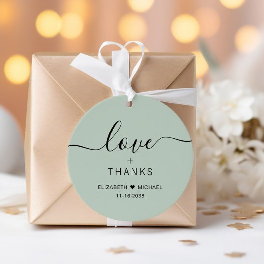 Chic Liefde En Bedankt Sage Green Wedding Bedankjes Labels