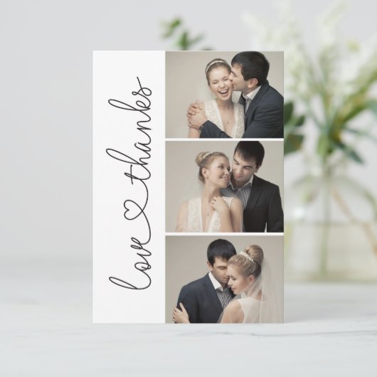 Chic Liefde en bedankt script hart 3 bruiloft foto (Staand voorkant)