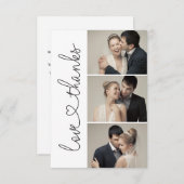 Chic Liefde en bedankt script hart 3 bruiloft foto (Voorkant / Achterkant)